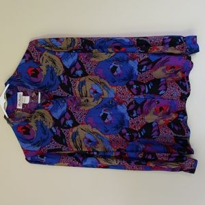 Vtg. Bar Harbor Sportswear Button Down Shirt 8 Blue Red Purple